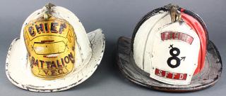 Appraisal: Lot of Two firemen's helmets Engine SFFD San Francisco and