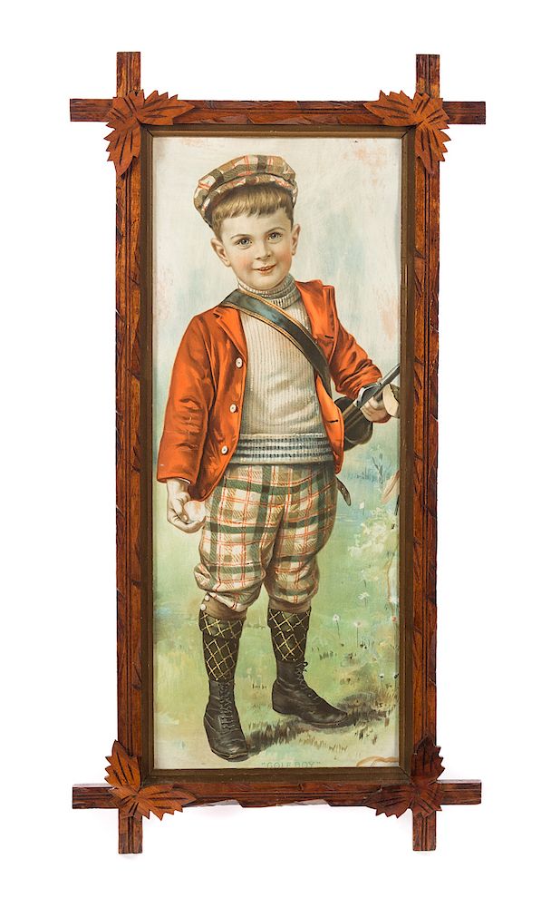 Appraisal: Victorian Star Soap Advertising Print Golf Boy Good original condition