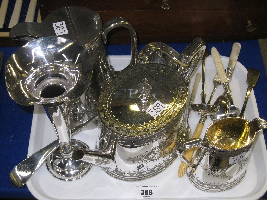 Appraisal: Tray lot of EP - teapot cream jug ladle etc