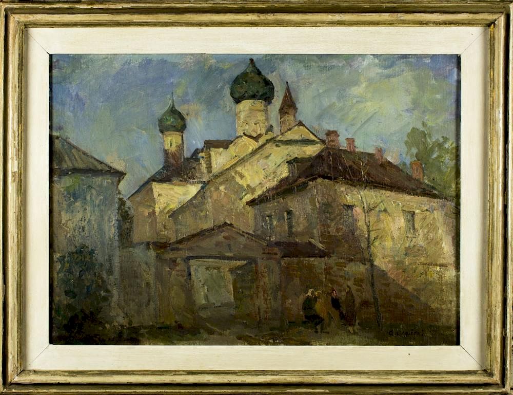 Appraisal: Abraham Manievich Russia US - oil on board ARTIST Abraham