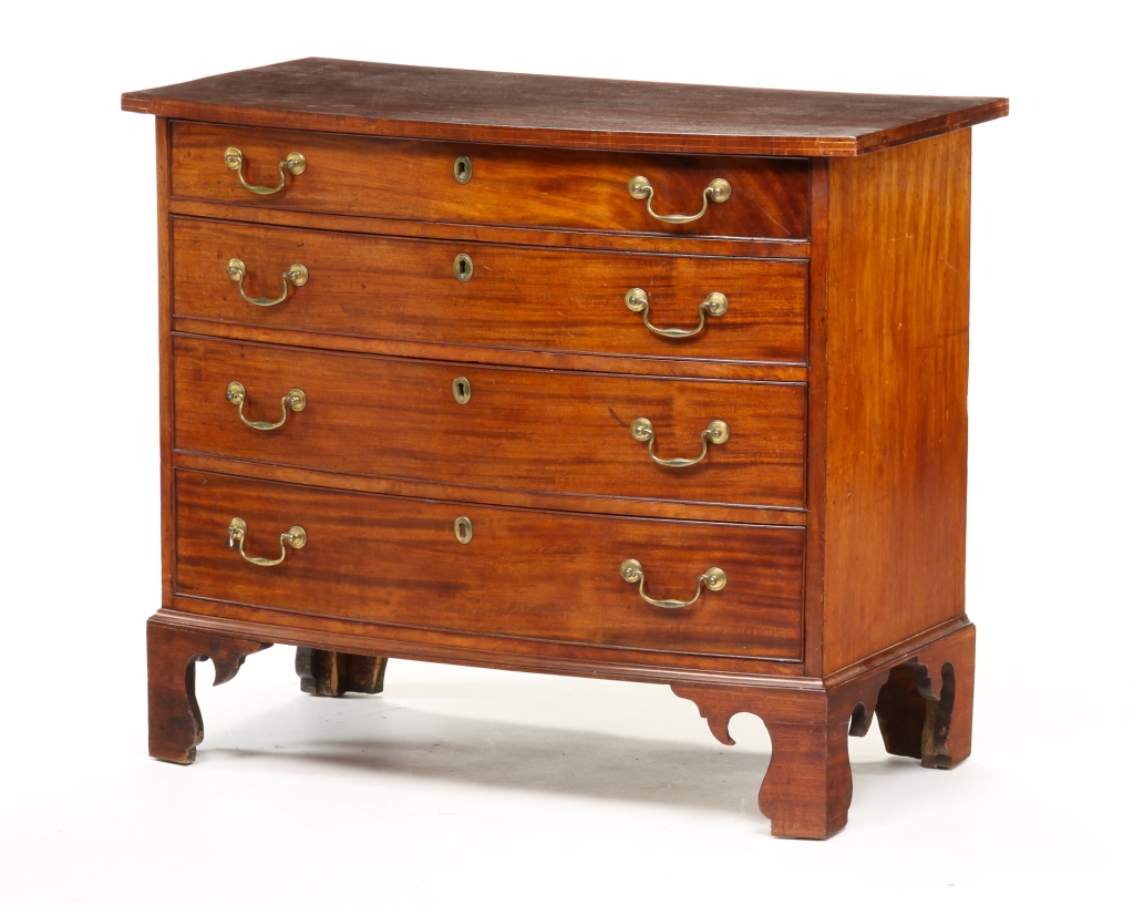 Appraisal: AMERICAN DIMINUTIVE CHIPPENDALE CHEST Fourth quarter th century mahogany with