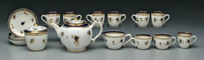 Appraisal: Caughley partial tea service floral bouquets with gilt and cobalt