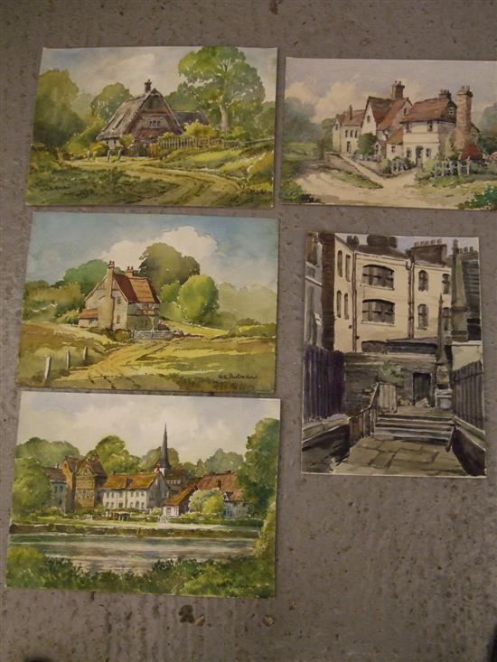 Appraisal: Keith Burtonshaw five watercolours unknown English Cottages and other buildings