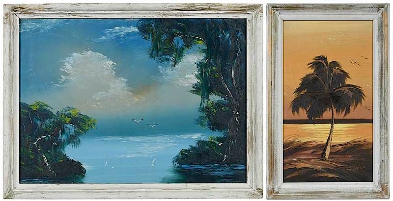 Appraisal: James Gibson Florida - Two Florida Highwayman Paintings the first