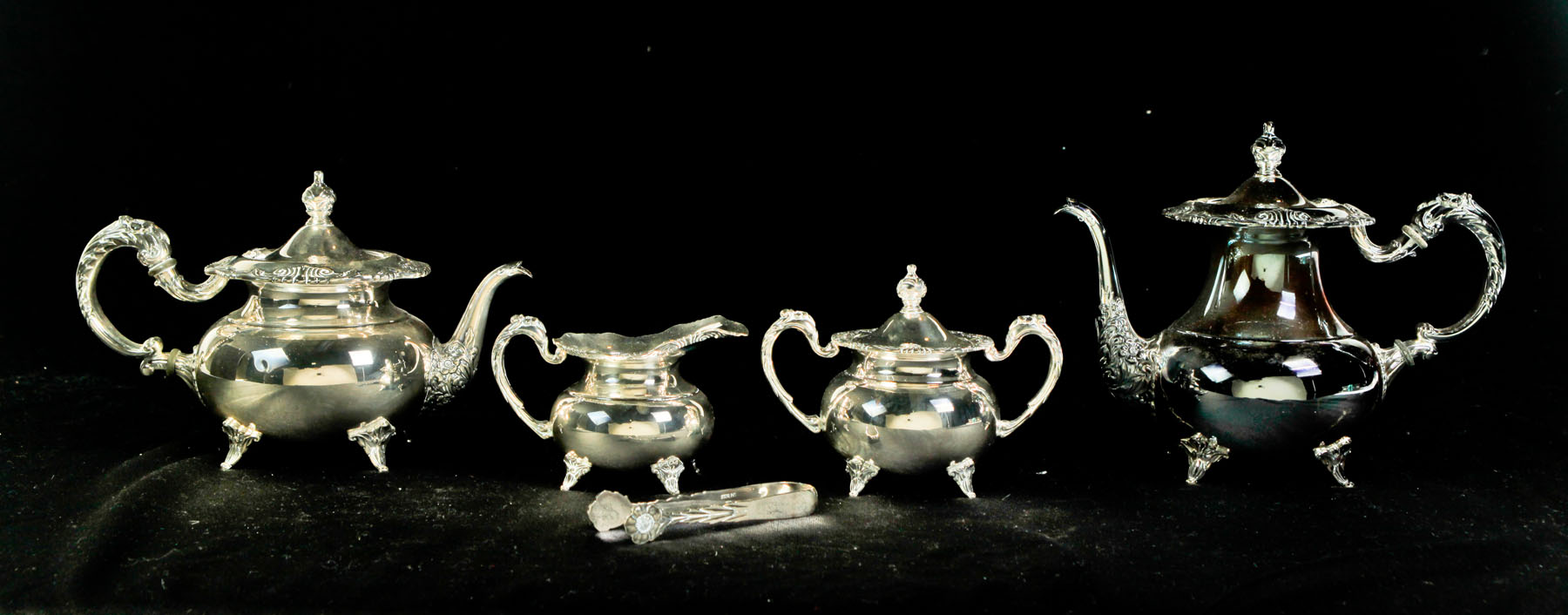 Appraisal: FOUR-PIECE STERLING TEA SET American or European mid th century