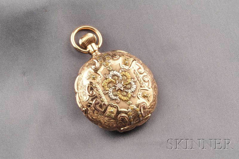 Appraisal: Antique kt Tri-color Gold Pocket Watch Otto Heinemann the white