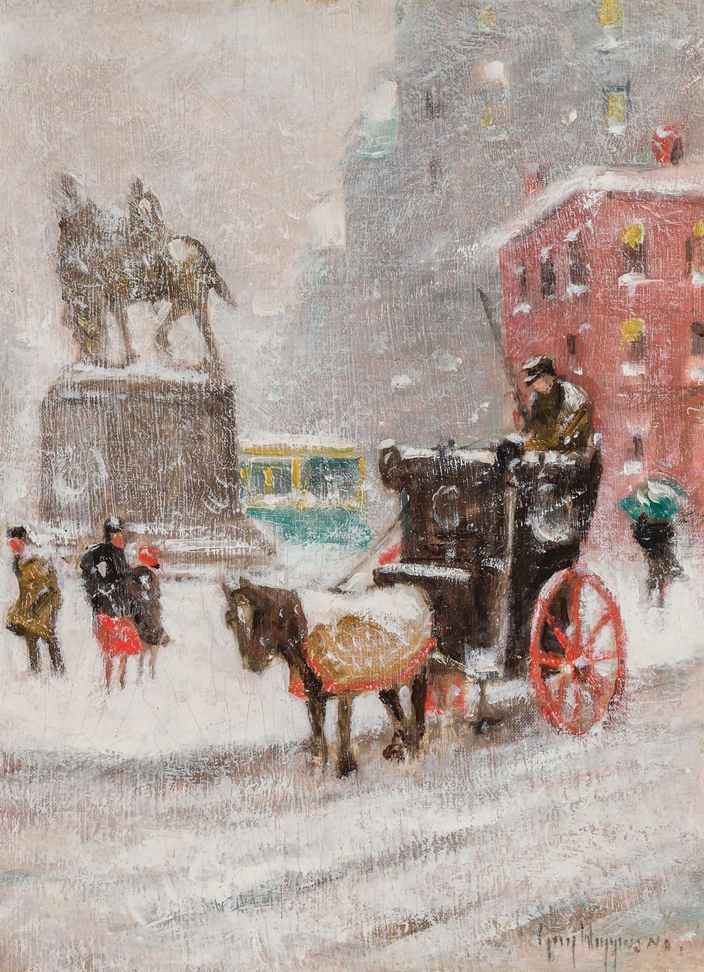 Appraisal: GUY CARLETON WIGGINS American - Snow Storm at The Plaza