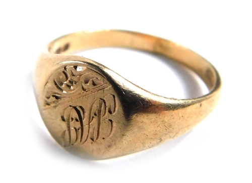 Appraisal: A ct gold signet ring size M g