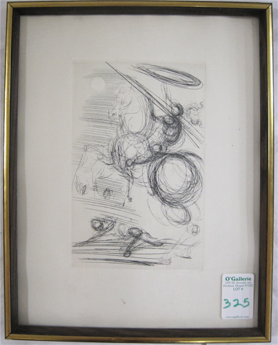 Appraisal: SALVADOR DALI Spanish - Etching Don Quixote with Certificate of