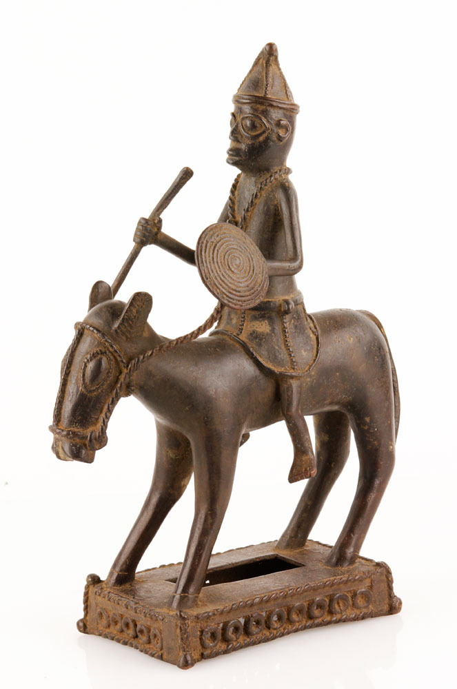 Appraisal: - Bronze Horse and Rider Benin Region Horse and rider