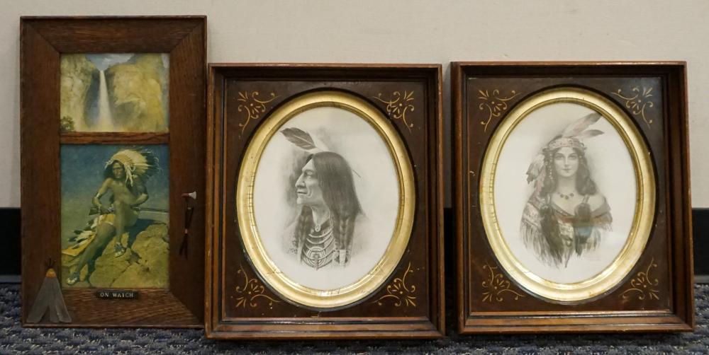 Appraisal: PAIR OF REPRODUCTION PHOTOLITHOGRAPHS OF AMERICAN INDIANS IN VICTORIAN RENAISSANCE