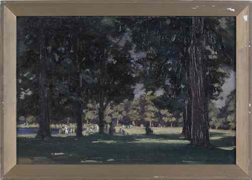 Appraisal: Marianna Sloan American - oil on board park scene signed