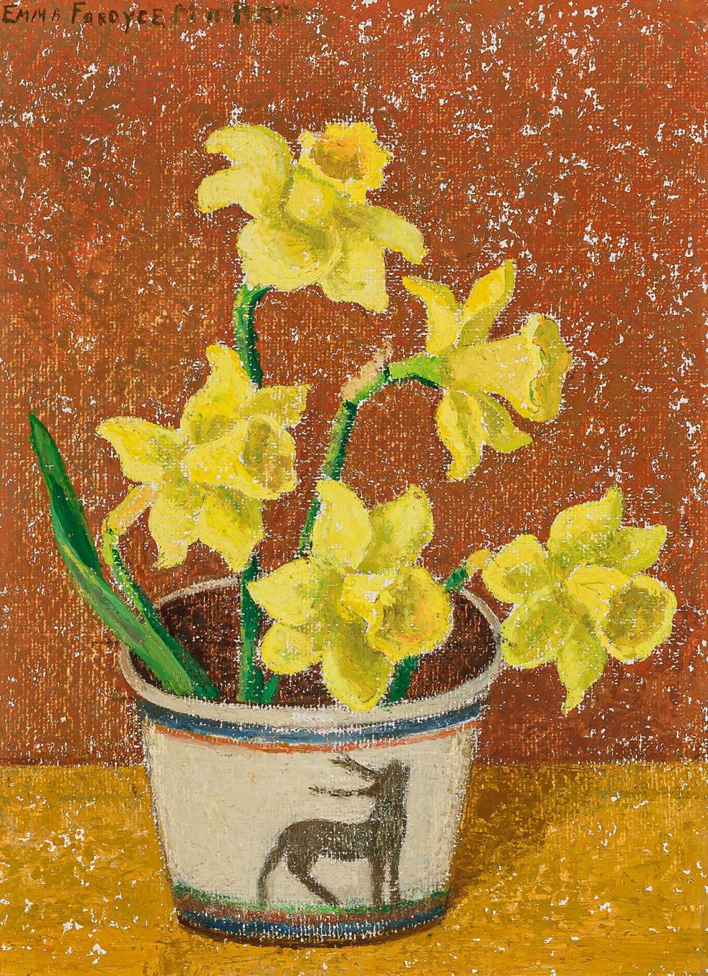 Appraisal: EMMA FORDYCE MACRAE American - Daffodils oil on board signed