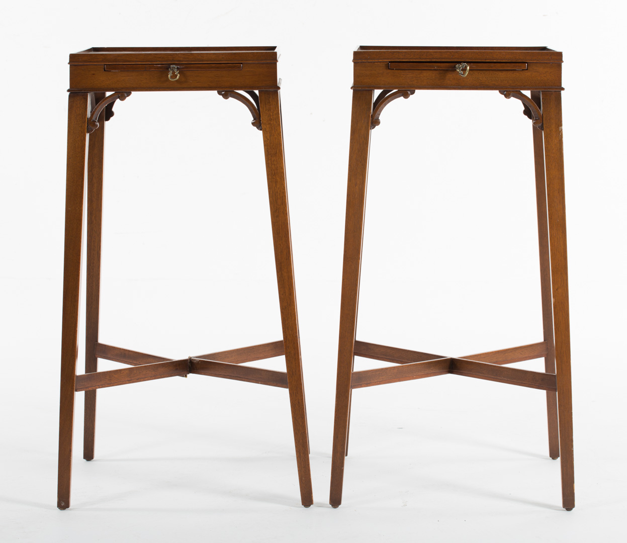 Appraisal: Pair of walnut plant stands