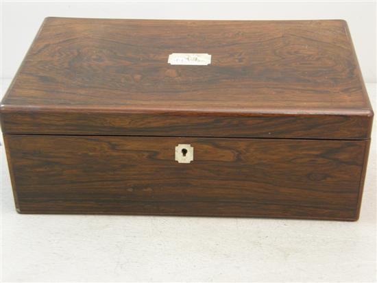 Appraisal: th century rosewood writing box h w d in