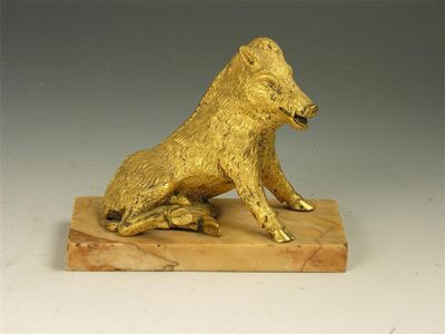 Appraisal: A gilt bronze model of the Medicci boar after the