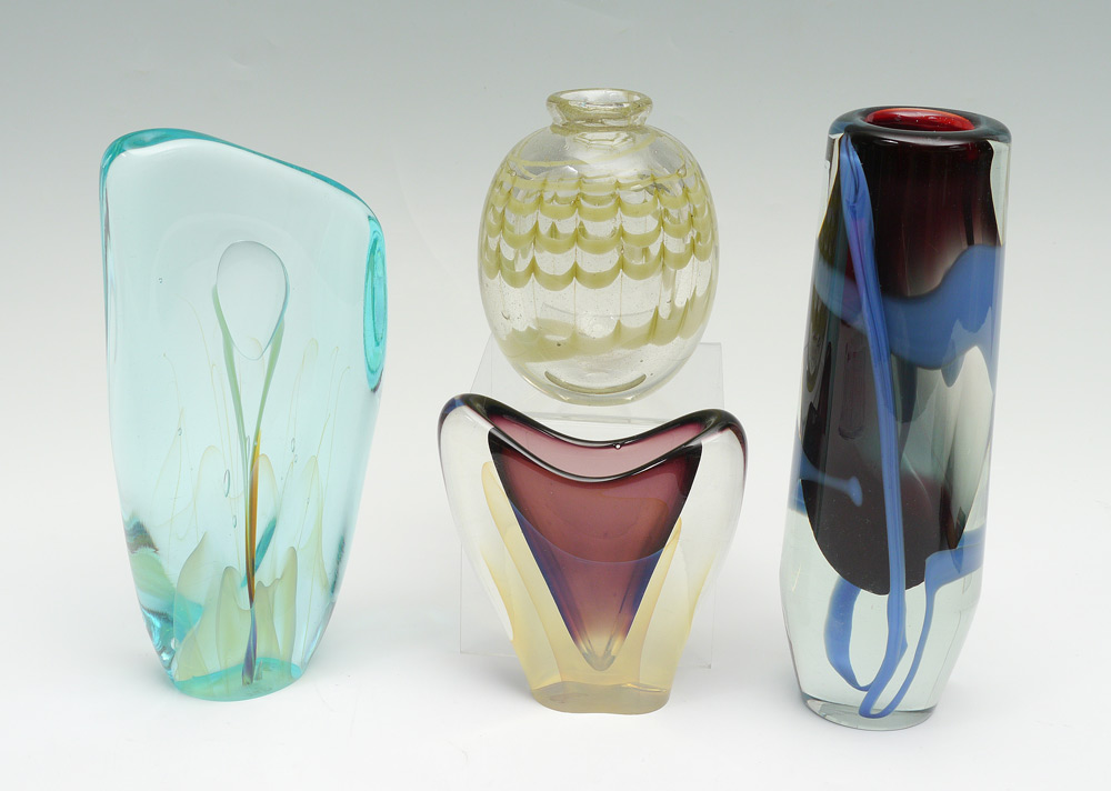 Appraisal: PIECE ART GLASS VASES SCULPTURE pieces total to include Acquaetta