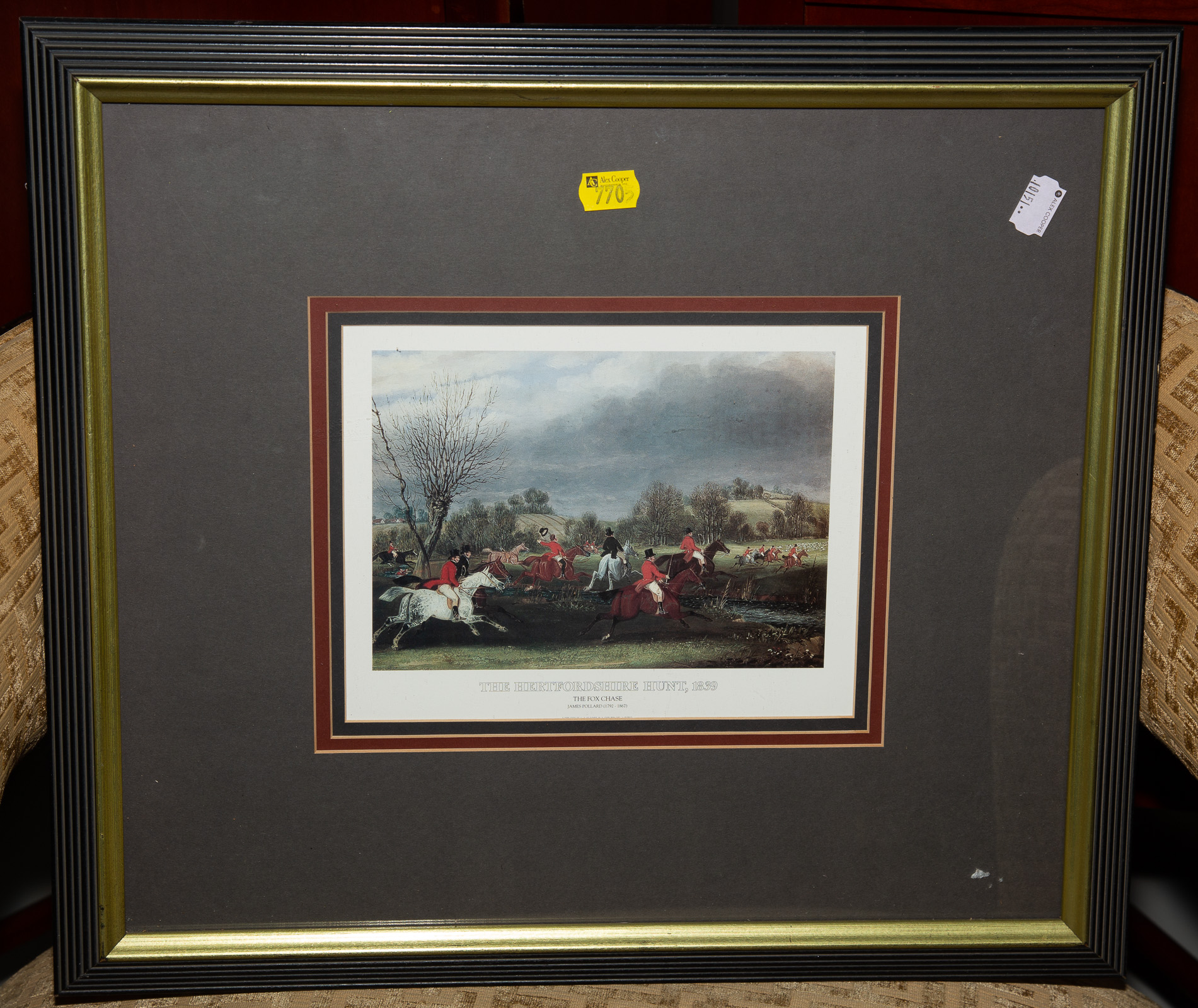 Appraisal: FRAMED FOX HUNTING SCENE