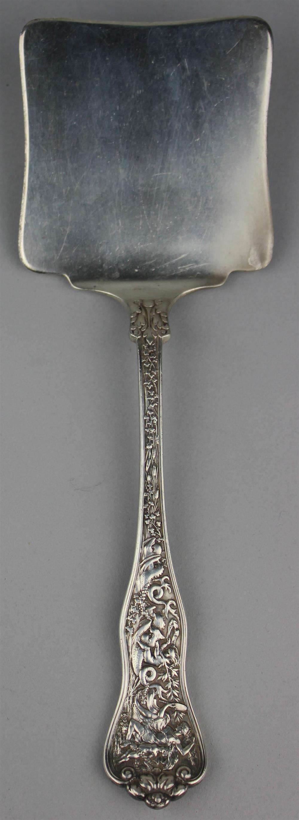 Appraisal: TIFFANY CO OLYMPIAN PATTERN SILVER WAFFLE LIFTER circa - and