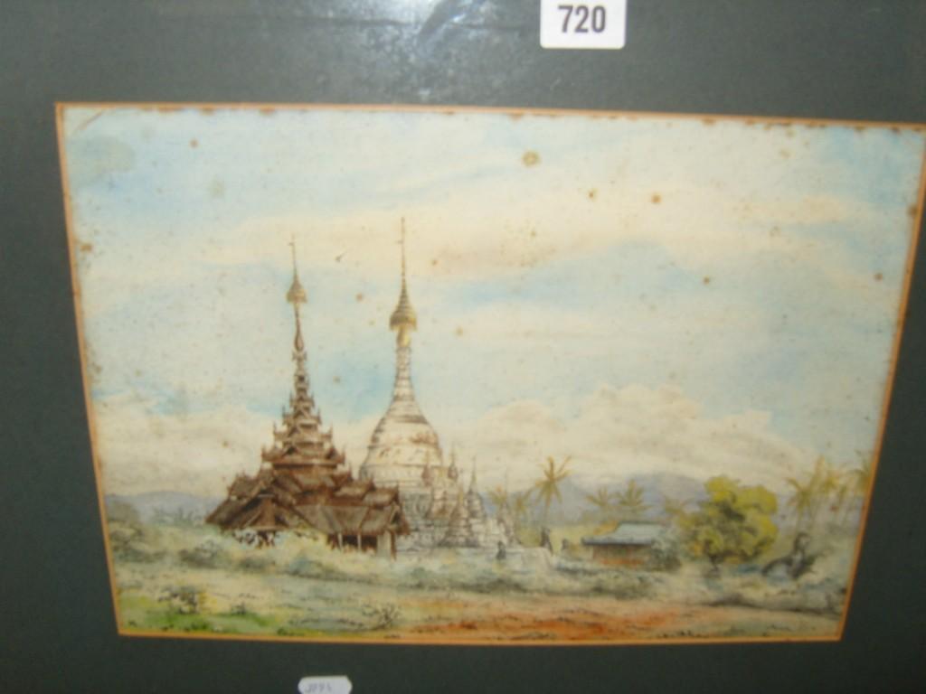 Appraisal: Two early th century watercolours of eastern scenes with temples