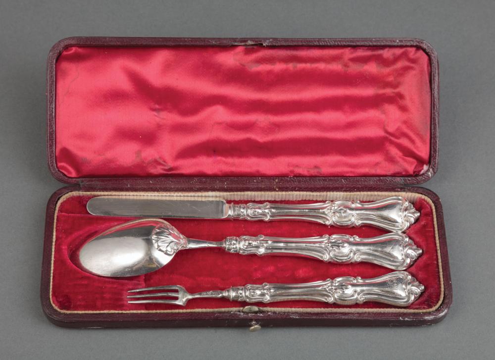 Appraisal: Cased Victorian Sterling Silver Child's Flatware Set Yapp Woodward mark