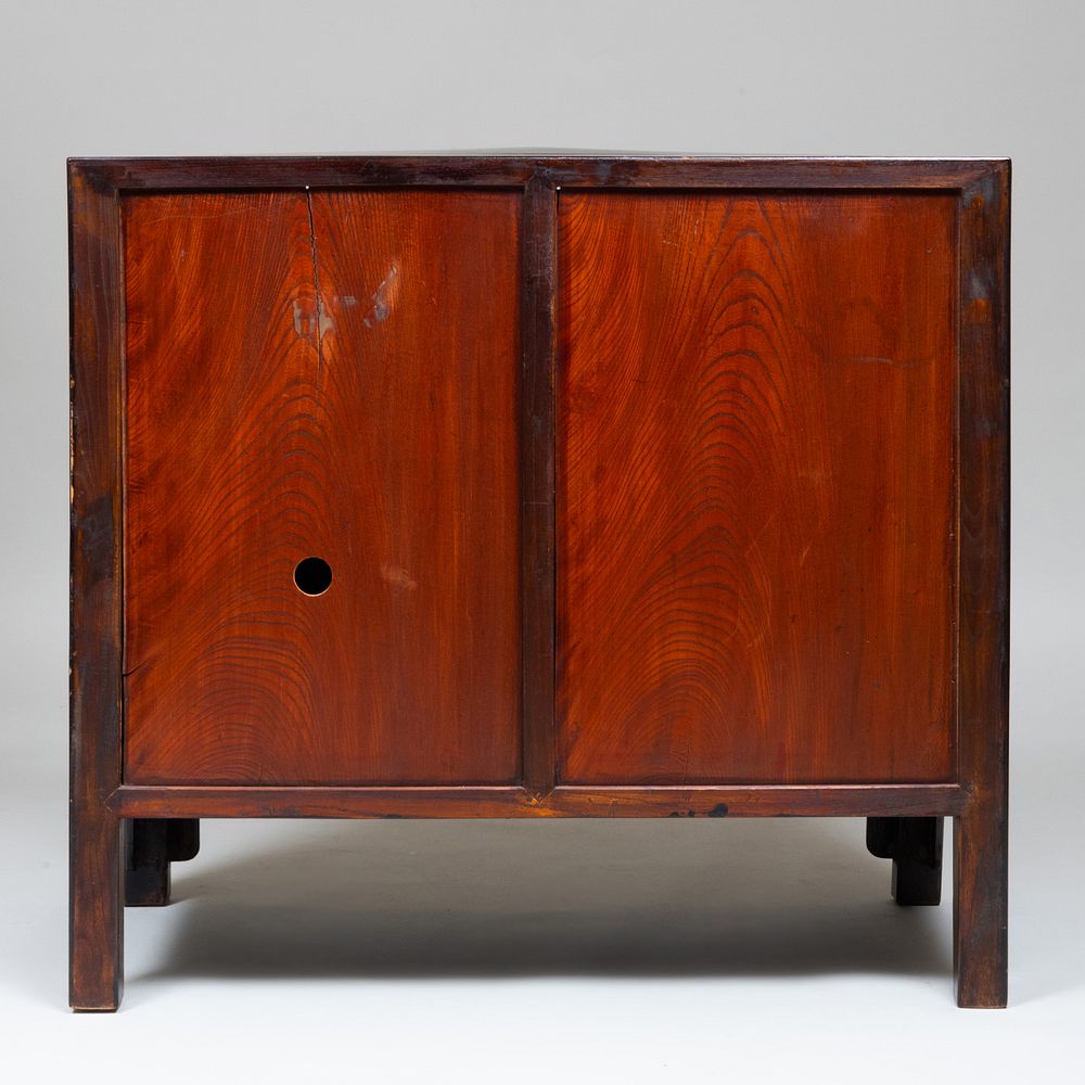 Appraisal: Chinese Painted Elmwood Side Cabinet x x in Condition Seam