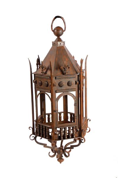 Appraisal: A large Baroque style wrought metal lantern height in width