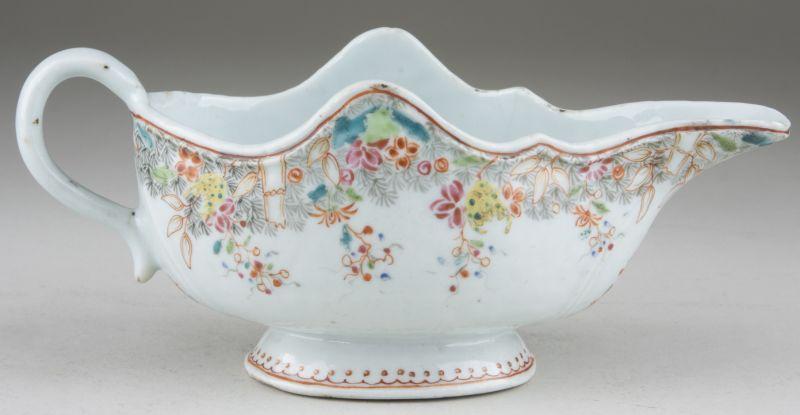 Appraisal: Chinese Kangxi Porcelain Sauce Boat th century footed form with