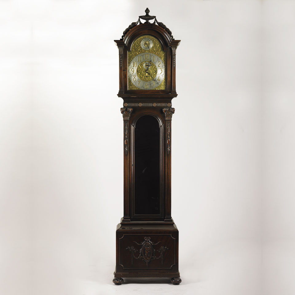 Appraisal: Edwardian Chiming Longcase Clock train day movement in a carved