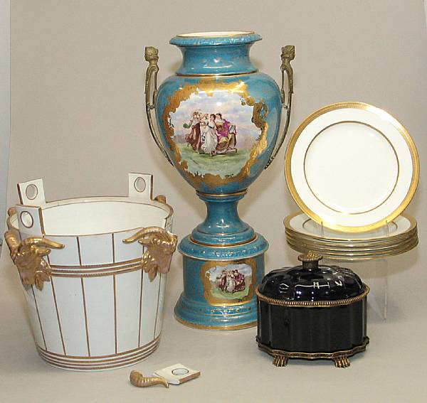 Appraisal: An assembled grouping of ceramics Comprising Sevres style earthenware and