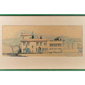 Appraisal: A Set of Three Architectural Sketches by Marion Sims Wyeth