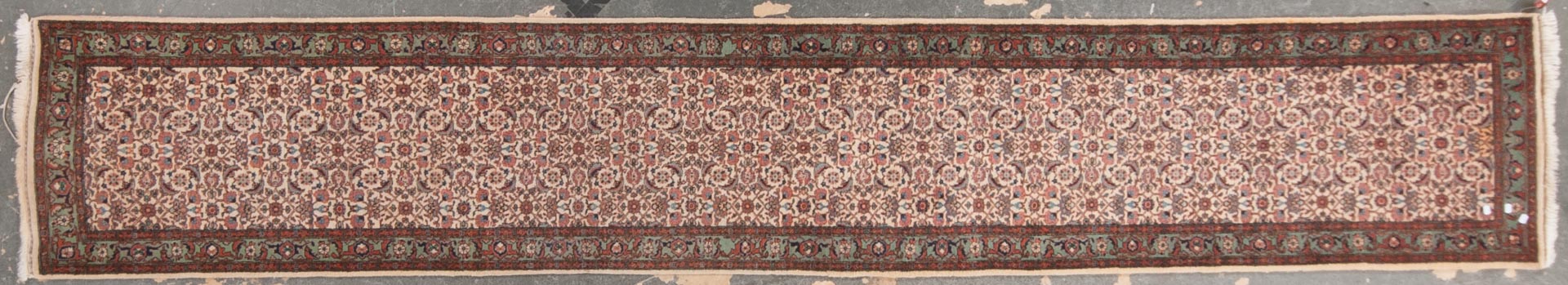 Appraisal: Semi-antique Tabriz runner approx x Iran circa Condition Good condition