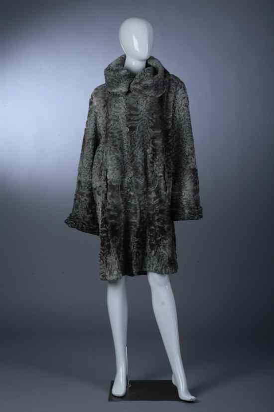 Appraisal: LADIES GREY PERSIAN LAMB AND BROWN SUEDE REVERSIBLE COAT