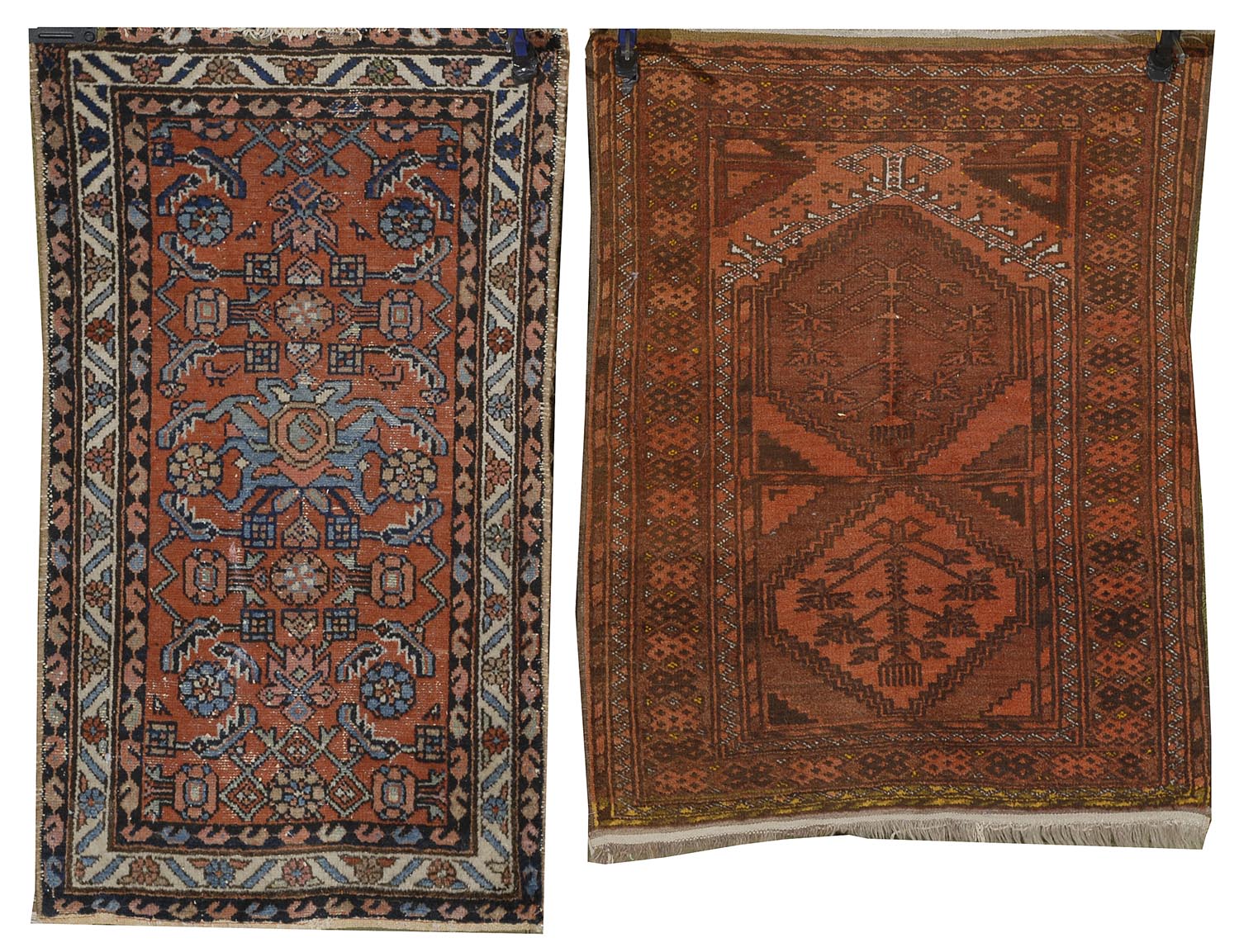 Appraisal: TWO ORIENTAL RUGS MALAYER MAT AFGHAN BOUKARA PRAYER ' x