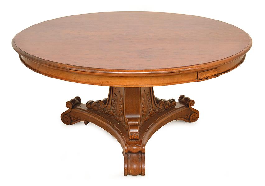 Appraisal: A TH CENTURY PLUM PUDDING MAHOGANY CIRCULAR TOP CENTRE TABLE