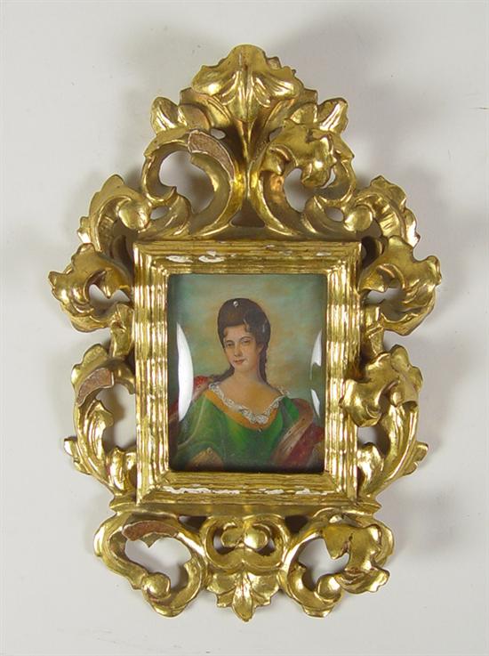 Appraisal: Miniature Oil Painting Portrait of lady signed Oberdorf x in