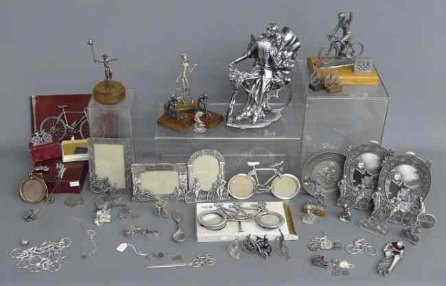 Appraisal: Collection of pewter Christmas tree ornaments plates picture frames etc