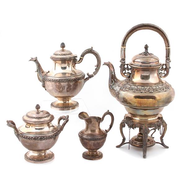 Appraisal: A French standard silver four piece tea and coffee set