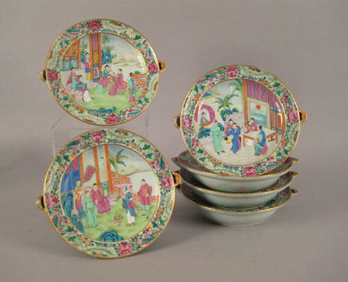 Appraisal: Set of six Chinese export famille rose porcelain warming plates