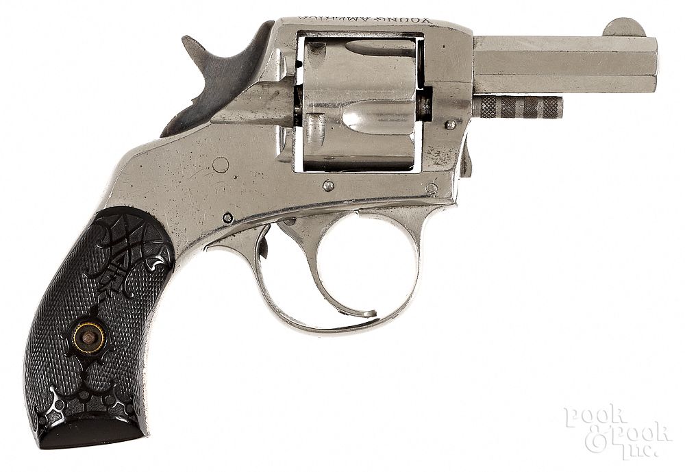 Appraisal: H R Young America nickel plated revolver Harrington Richardson Young