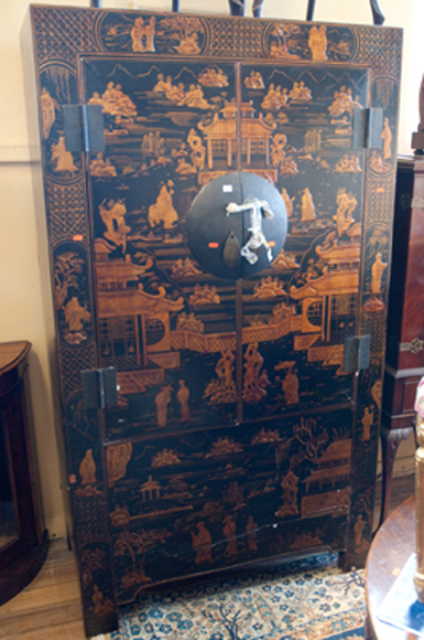 Appraisal: LARGE ORIENTAL PRESSED CABINET