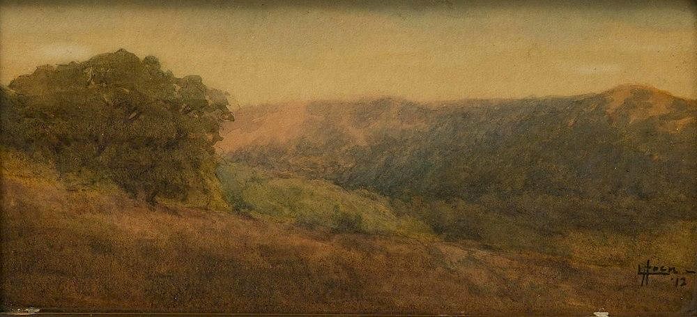 Appraisal: Elizabeth Hoen Watercolor Landscape Framed Elizabeth Hoen California - watercolor