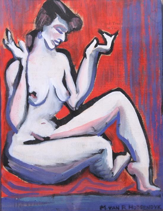 Appraisal: MARIANNA VAN ROSEN HOOGENDYK Dutch American d CROUCHING FEMALE NUDE