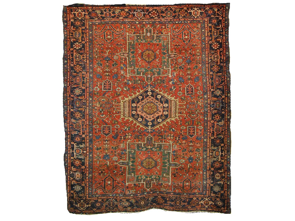 Appraisal: Persian Karajah square rug circa