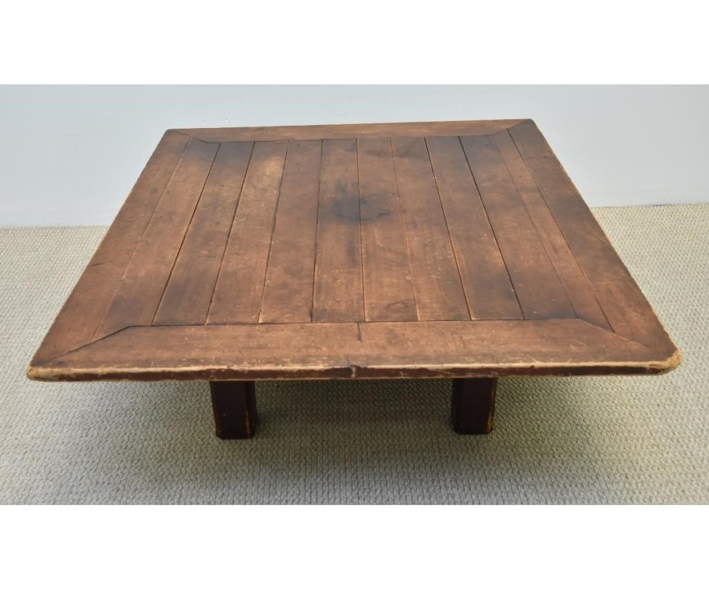 Appraisal: Pine coffee table with chamfered legs h x l x