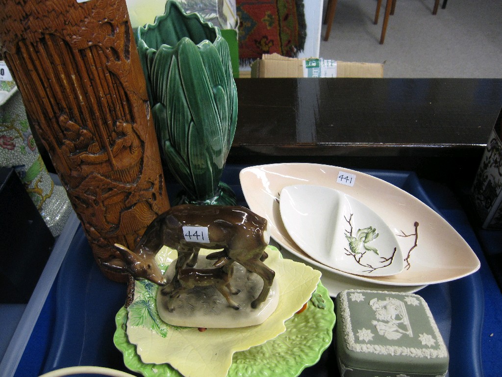 Appraisal: Tray lot of decorative ceramics to include Carlton Ware Jasperware