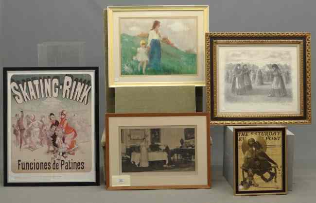 Appraisal: Lot five pieces including print signed ''Grandmothers Dance Tully Filmus''