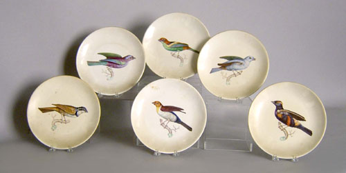 Appraisal: Set of Italian porcelain plates with bird decoration dia Exhibited