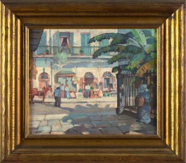 Appraisal: Clarence Millet American New Orleans - St Ann Market Scene