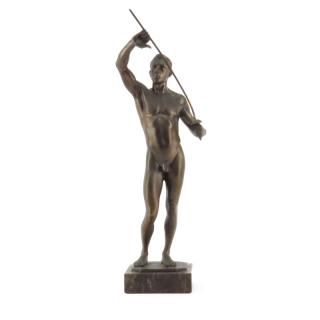 Appraisal: Oskar Bodin German - Model of a Fencer Bronze Sculpture